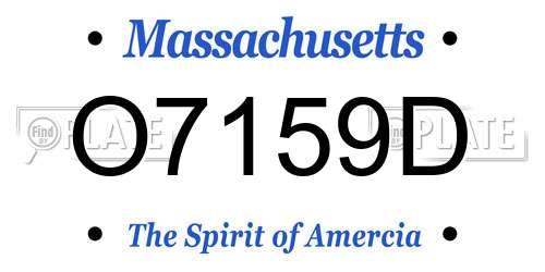 O7159D Massachusetts License Plate