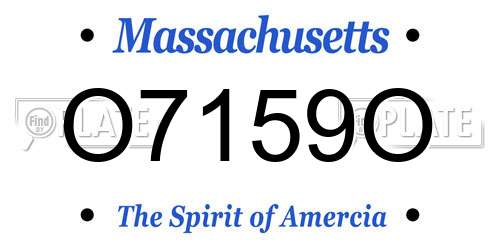 O7159O Massachusetts License Plate