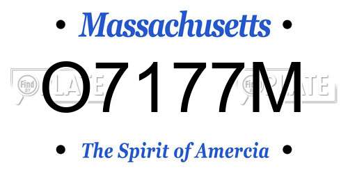 O7177M Massachusetts License Plate