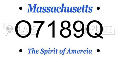 O7189Q Massachusetts License Plate