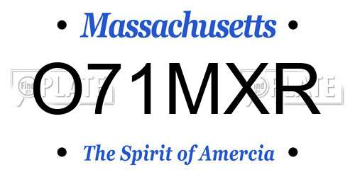 O71MXR Massachusetts License Plate