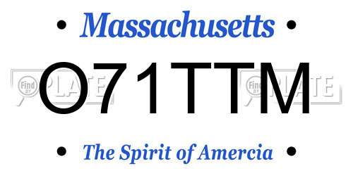 O71TTM Massachusetts License Plate