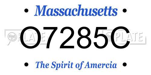 O7285C Massachusetts License Plate