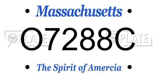 O7288C Massachusetts License Plate