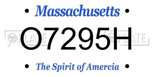 O7295H Massachusetts License Plate
