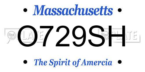 O729SH Massachusetts License Plate