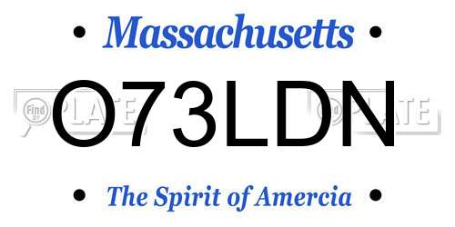 O73LDN Massachusetts License Plate