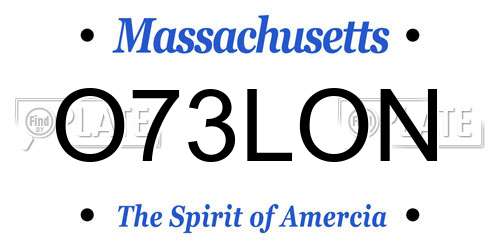 O73LON Massachusetts License Plate