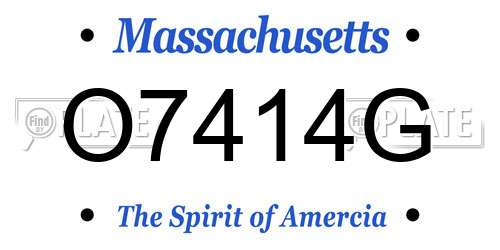 O7414G Massachusetts License Plate