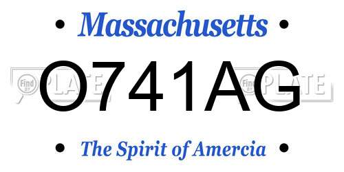 O741AG Massachusetts License Plate