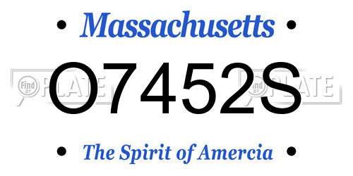 O7452S Massachusetts License Plate