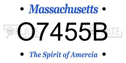O7455B Massachusetts License Plate