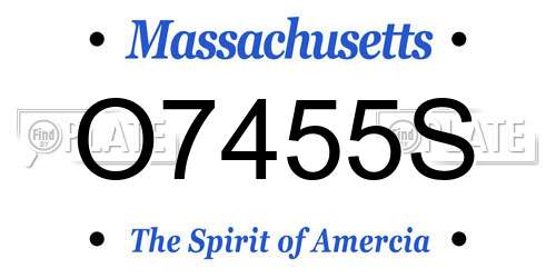 O7455S Massachusetts License Plate