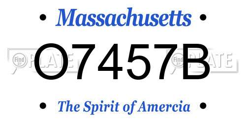 O7457B Massachusetts License Plate