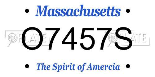 O7457S Massachusetts License Plate