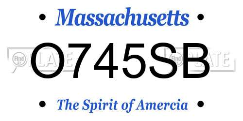 O745SB Massachusetts License Plate