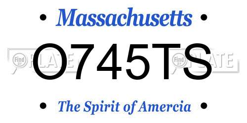 O745TS Massachusetts License Plate