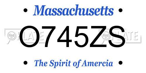 O745ZS Massachusetts License Plate