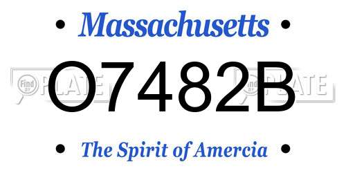 O7482B Massachusetts License Plate
