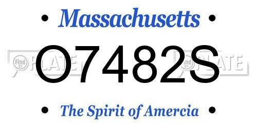 O7482S Massachusetts License Plate