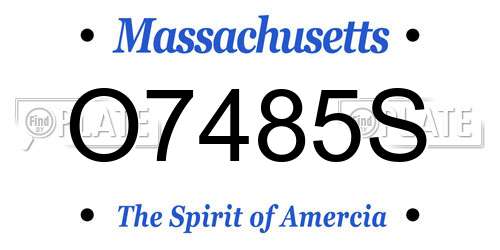 O7485S Massachusetts License Plate