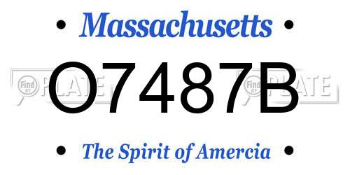 O7487B Massachusetts License Plate