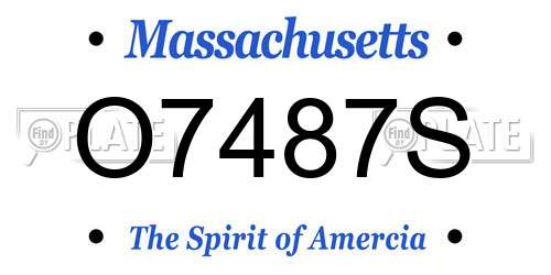 O7487S Massachusetts License Plate