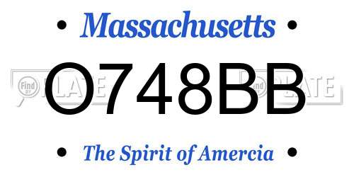 O748BB Massachusetts License Plate