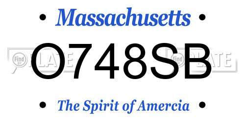 O748SB Massachusetts License Plate
