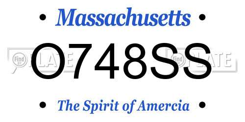 O748SS Massachusetts License Plate