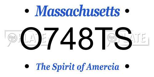 O748TS Massachusetts License Plate