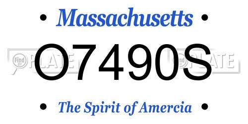 O7490S Massachusetts License Plate