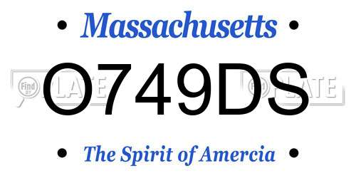 O749DS Massachusetts License Plate