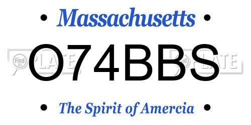 O74BBS Massachusetts License Plate