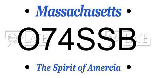 O74SSB Massachusetts License Plate