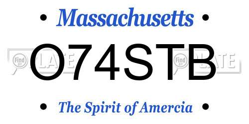 O74STB Massachusetts License Plate