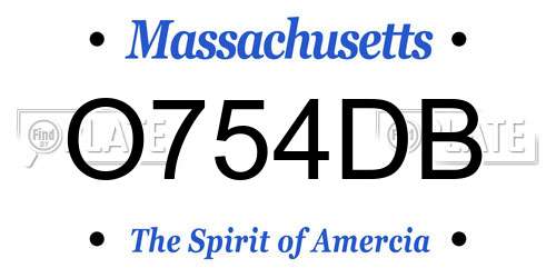 O754DB Massachusetts License Plate