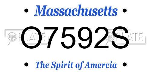 O7592S Massachusetts License Plate