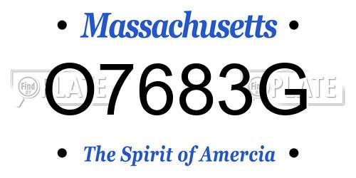 O7683G Massachusetts License Plate