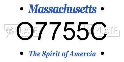 O7755C Massachusetts License Plate