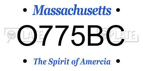 O775BC Massachusetts License Plate