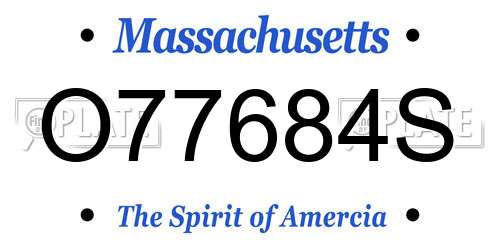 O77684S Massachusetts License Plate