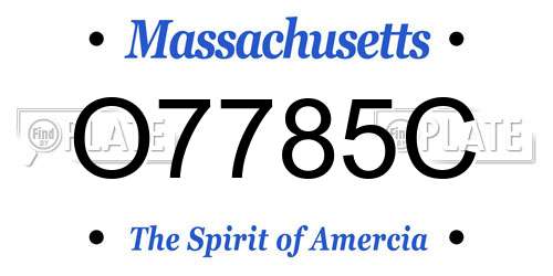 O7785C Massachusetts License Plate