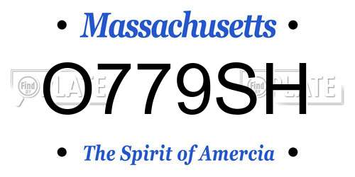 O779SH Massachusetts License Plate