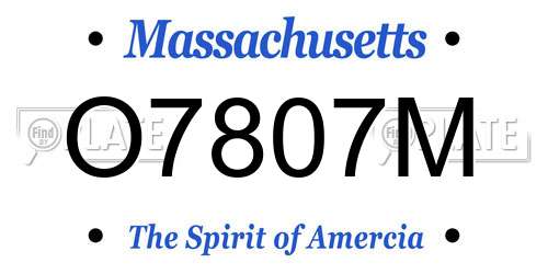 O7807M Massachusetts License Plate