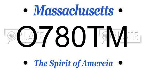 O780TM Massachusetts License Plate