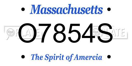 O7854S Massachusetts License Plate