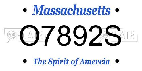 O7892S Massachusetts License Plate
