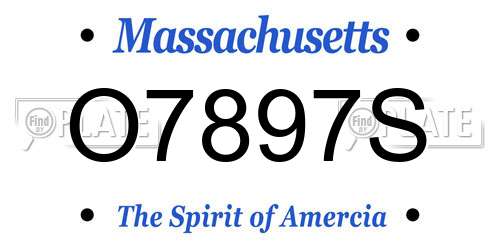 O7897S Massachusetts License Plate