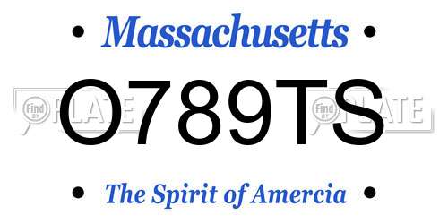 O789TS Massachusetts License Plate